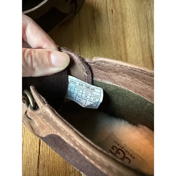 UGG Heather Brown Leather Sheepwool Waterproof Duck Boots Womens Size 5 - Picture 7 of 7